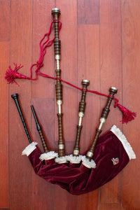 LEADWOOD Kilberry Bagpipes "A" Set - Engraved - Kilberry Bagpipes